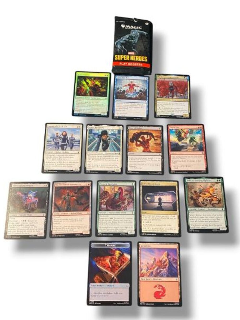 NEW - 13PC Magic the Gathering Marvel Super Heroes Play Booster Pack - RIPPED